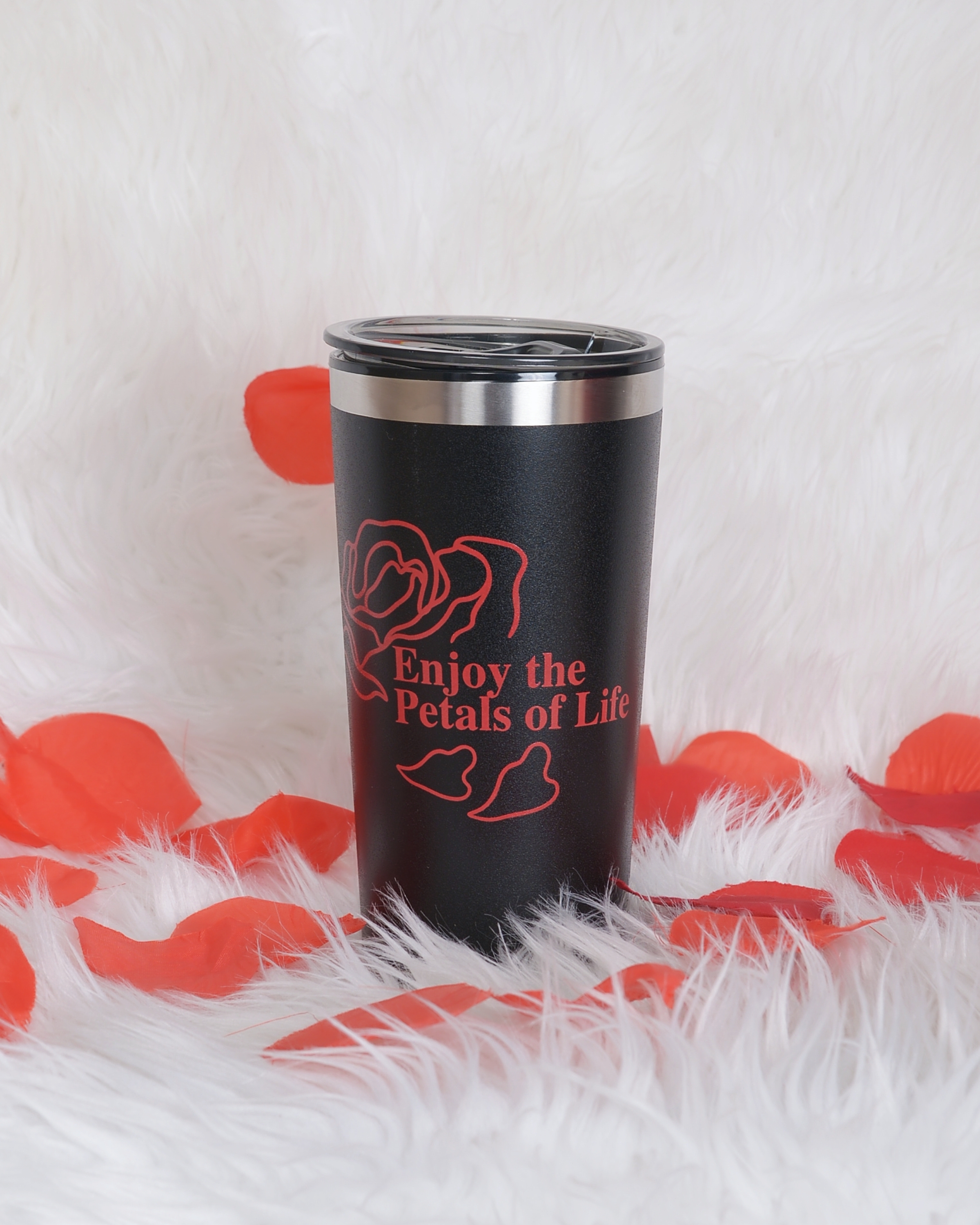 Enjoy the Petals Black Tumbler