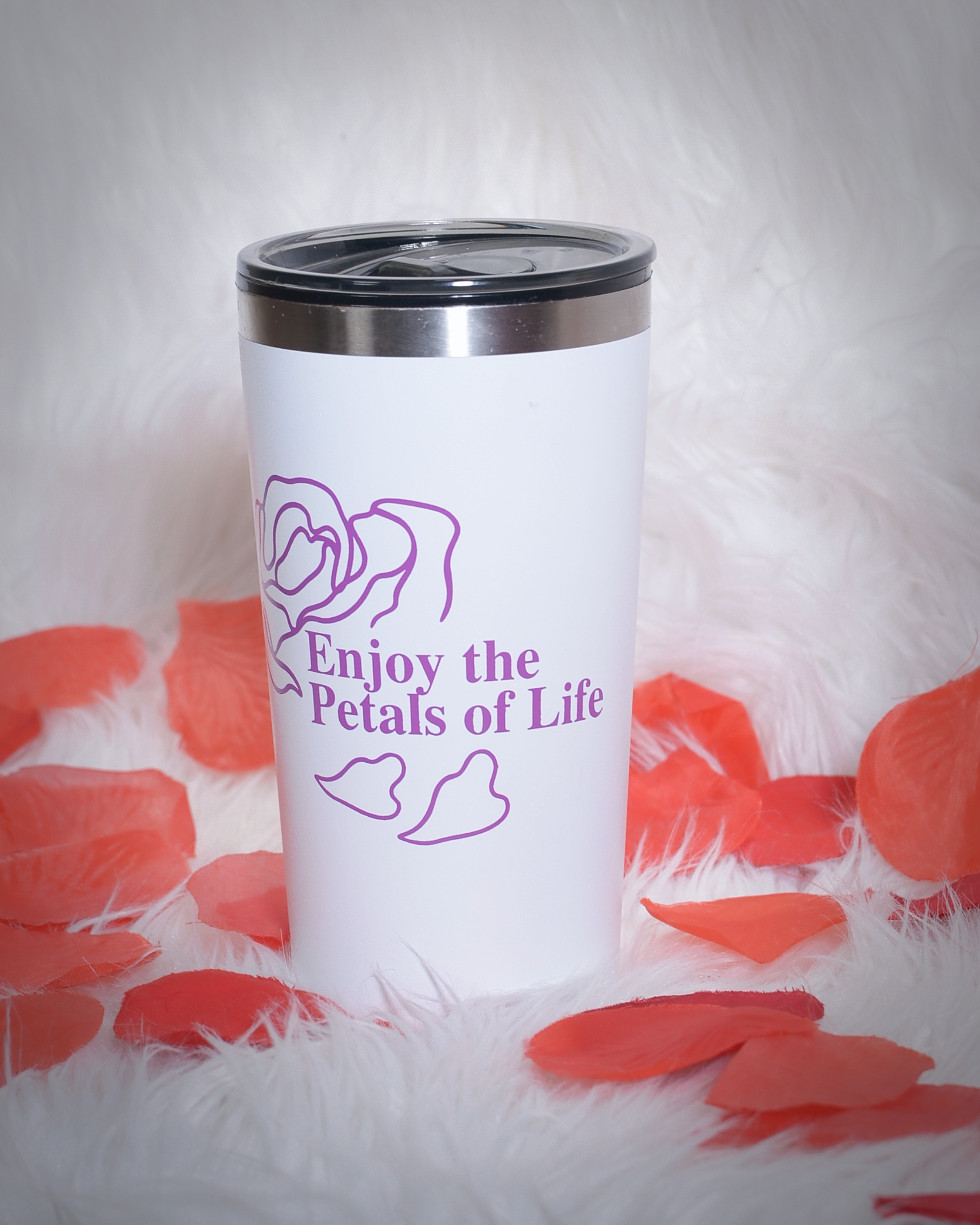 Enjoy the Petals White Tumbler